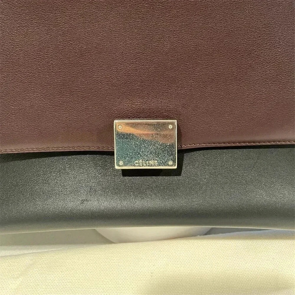 Celine Medium Trapeze Bag Tri-Color Top Handle with Dust Bag - Picture 11 of 13